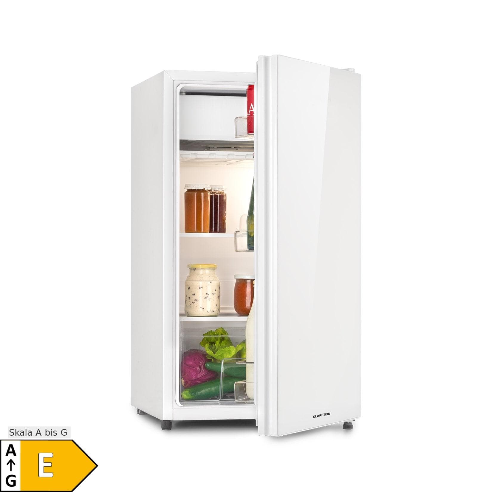 Klarstein Luminance Frost Kühlschrank 91L mit Crisper-Fach und 2 Glasböden