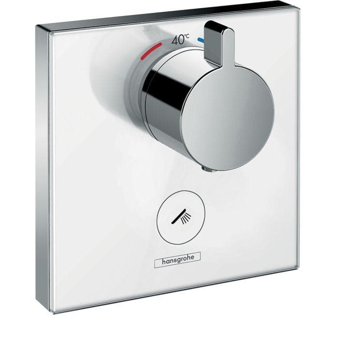hansgrohe ShowerSelect Brausethermostat 15735400 Highflow Unterputz 1 Verbraucher Glas Weiss-Chrom