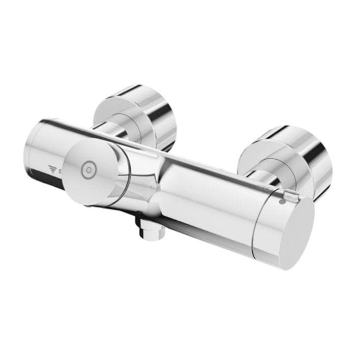 Brause-Selbstschlussthermostat verchromt Aufputz