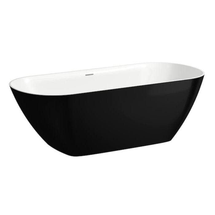Laufen Lua Freistehende Badewanne 170x75cm Marbond Weiß/Schwarz