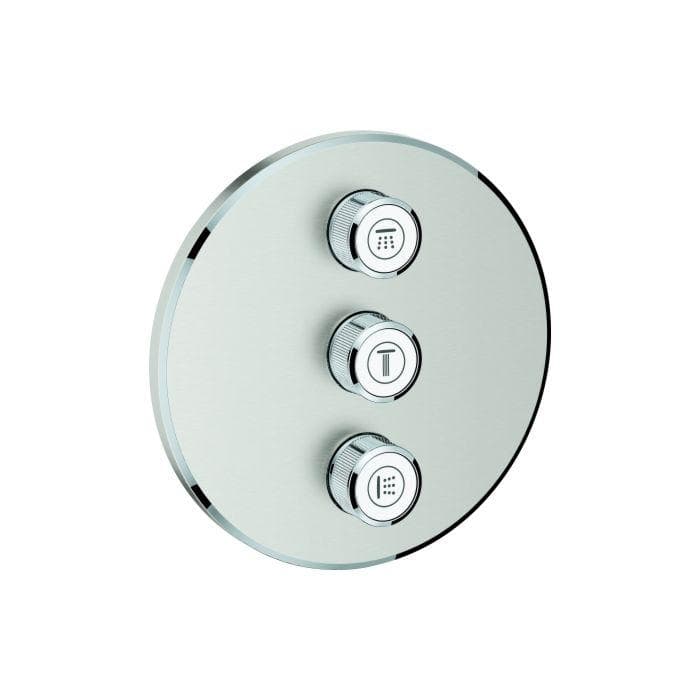 Grohe Fertigset Grohtherm Smartcontrol supersteel, rund, UP-Ventil 3-fach (29122DC0)