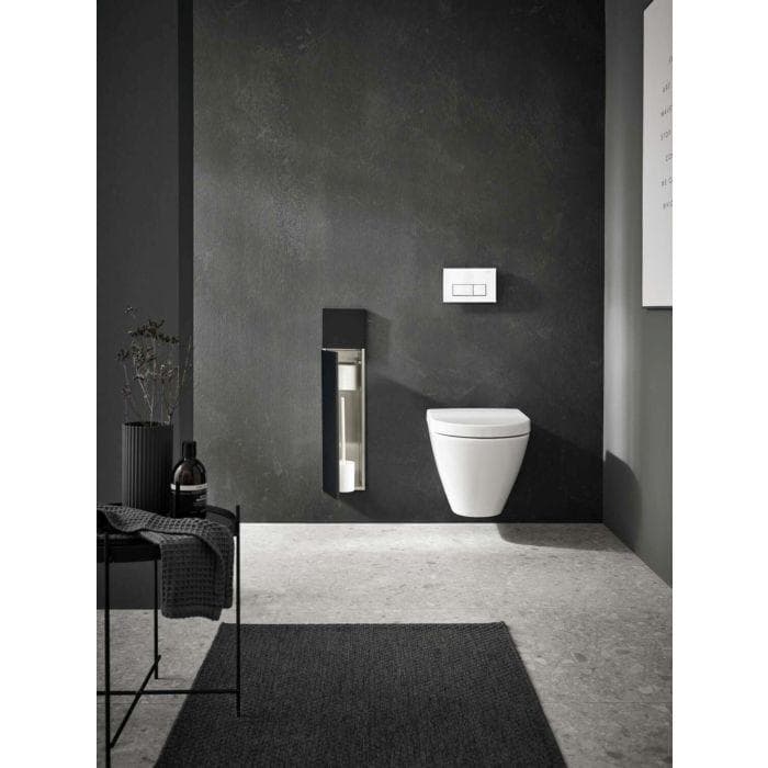 Emco Asis pure Unterputz-WC-Bürstengarnitur 975551400 170x730mm, Türanschlag links, mit Fächern, schwarz matt