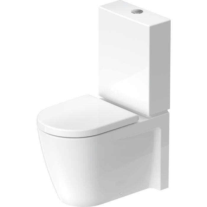 Duravit Starck 2 Stand-Tiefspül-WC-Kombination 37x63cm, 4,5 l, aufgesetzten Spülkasten, weiß WonderGliss