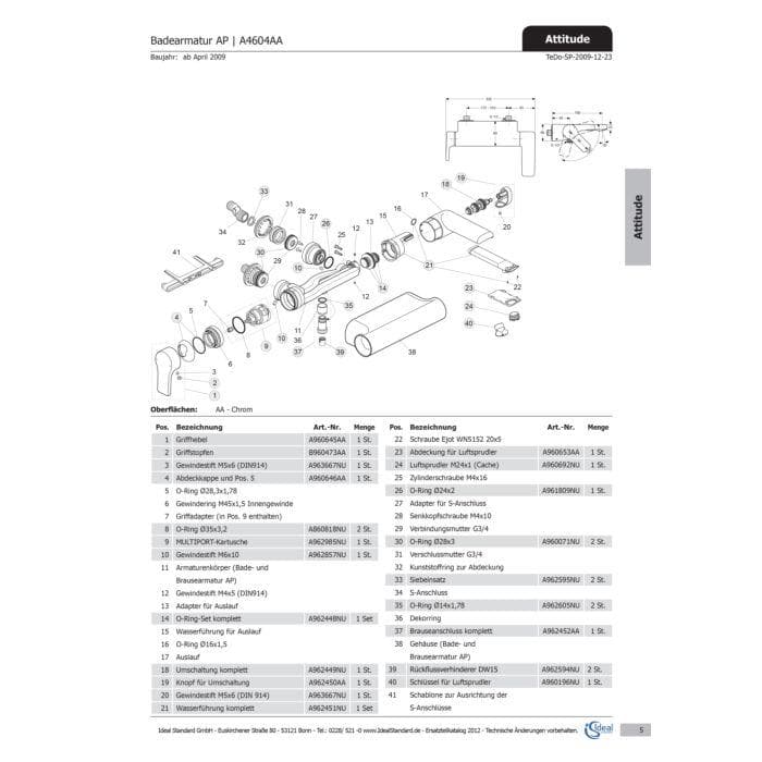 Ideal Standard Design-Zugknopf M4 ATTITUDE Bade AP Chrom