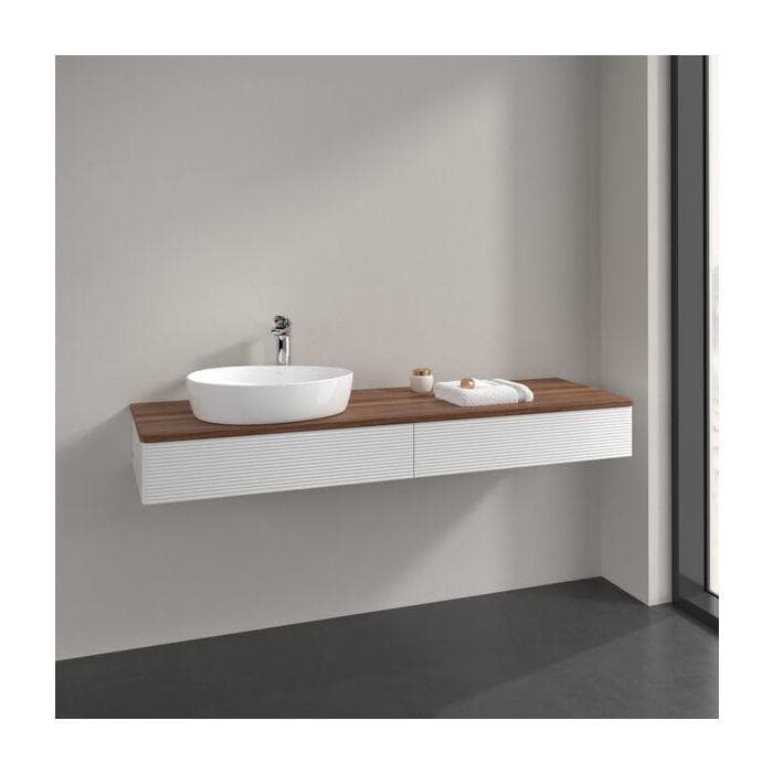 Villeroy und Boch Antao Waschtisch-Unterschrank Warm Walnut Glossy White Lackierung