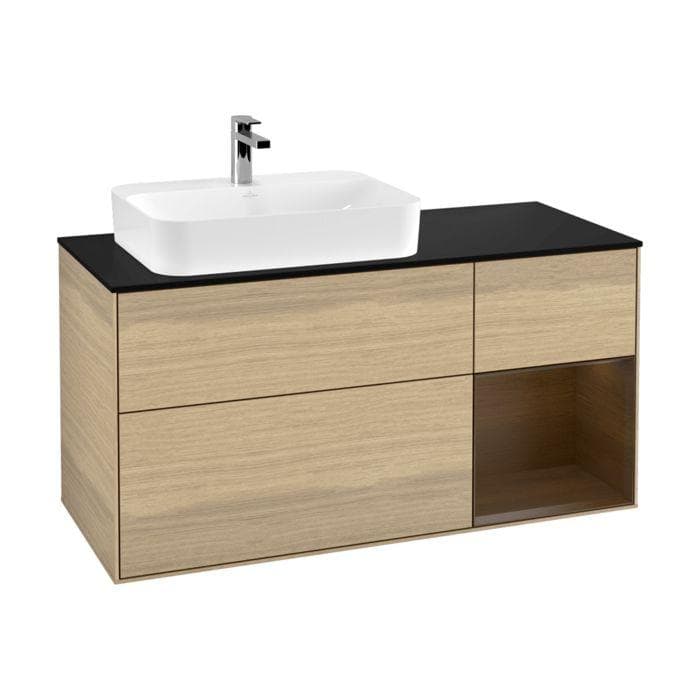 Villeroy und Boch Finion Waschtischunterschrank 120cm LED-Beleuchtung Eichenfurnier