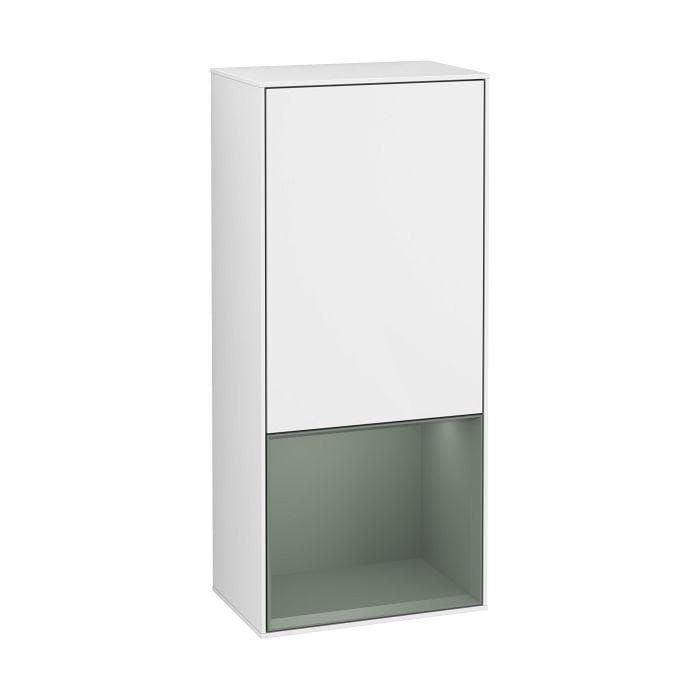 Villeroy und Boch Finion Seitenschrank LED-Beleuchtung Olive Matt Glossy White Lacquer