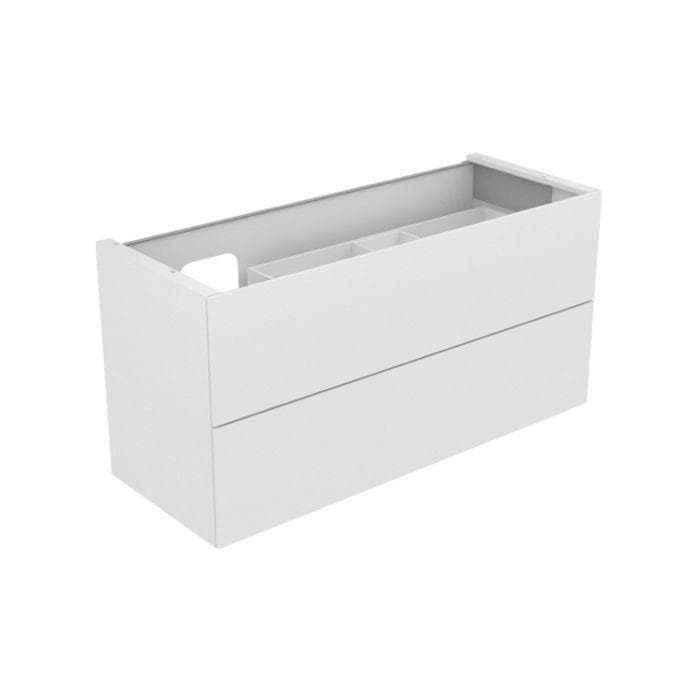 Hochglänzender Waschtischunterschrank aus Kunststoff in Weiß