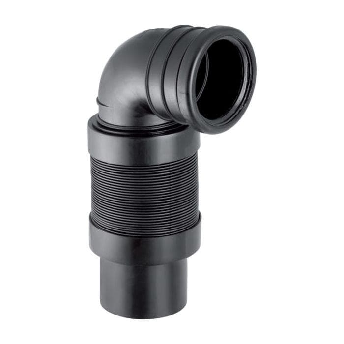 Geberit Pe Anschlussbogen 241525001 DN 100/90, 90Grad, für WC, ausziehbar