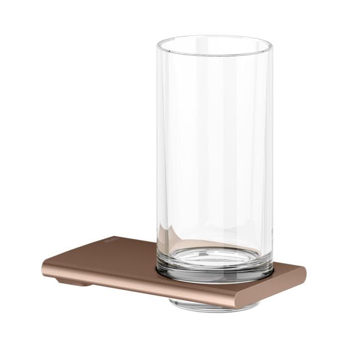 KEUCO Edition 400 Glashalter 11550299000 mit Echtkristallglas, Rotgold gebürstet