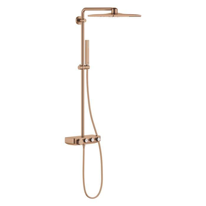 Grohe Duschsystem 26508DL0 Sunset-Gebürstet mit AP-Thermostat 45cm