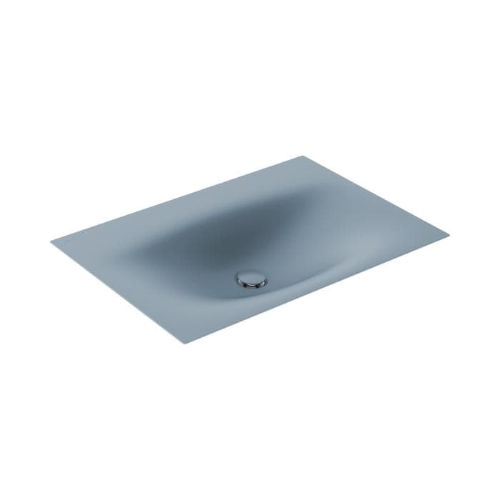 Einbauwaschtisch aus Stahl-Emaille in blue satin