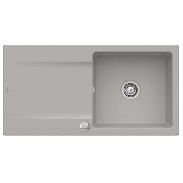 Villeroy & Boch Siluet Einbauspüle 333602KD mit Ablaufgarnitur und Exzenterbetätigung, Fossil