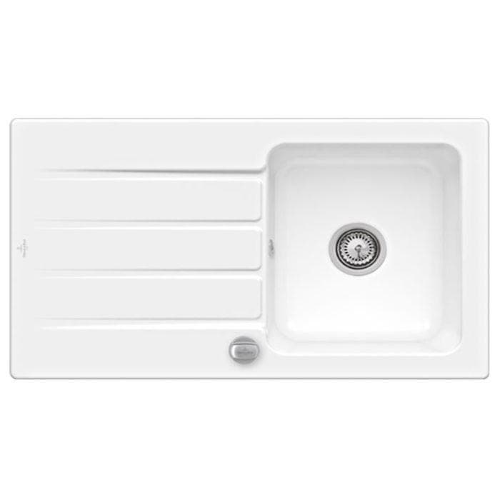 Villeroy & Boch Architectura Einbauspüle 335002KG mit Ablaufgarnitur und Exzenterbetätigung, Snow White