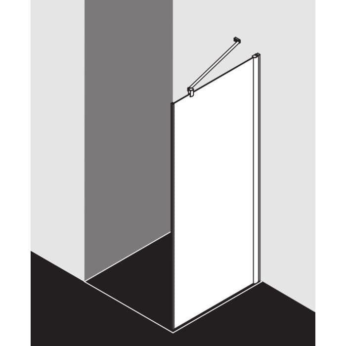 Kermi Pega Seitenwand PETWO10020VNK 100x200cm Silber Hochglanz ESG SR Arena C Duschwand