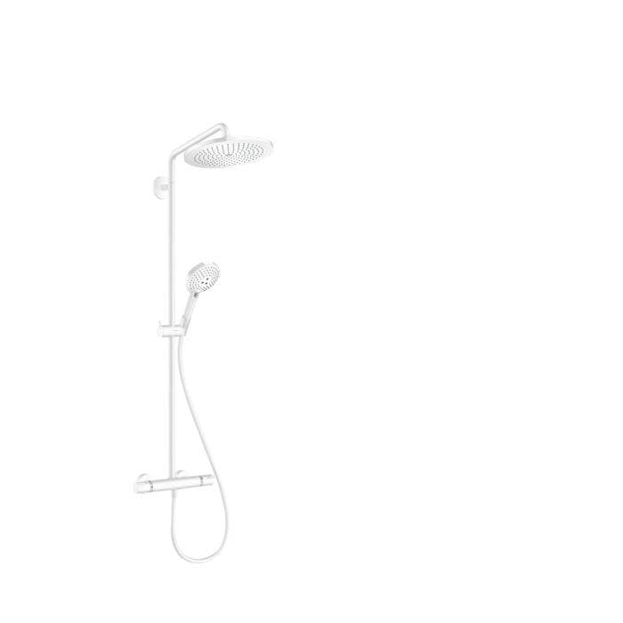 Hansgrohe Croma Select S Showerpipe 26891700 mit Thermostat und Handbrause, mattweiß