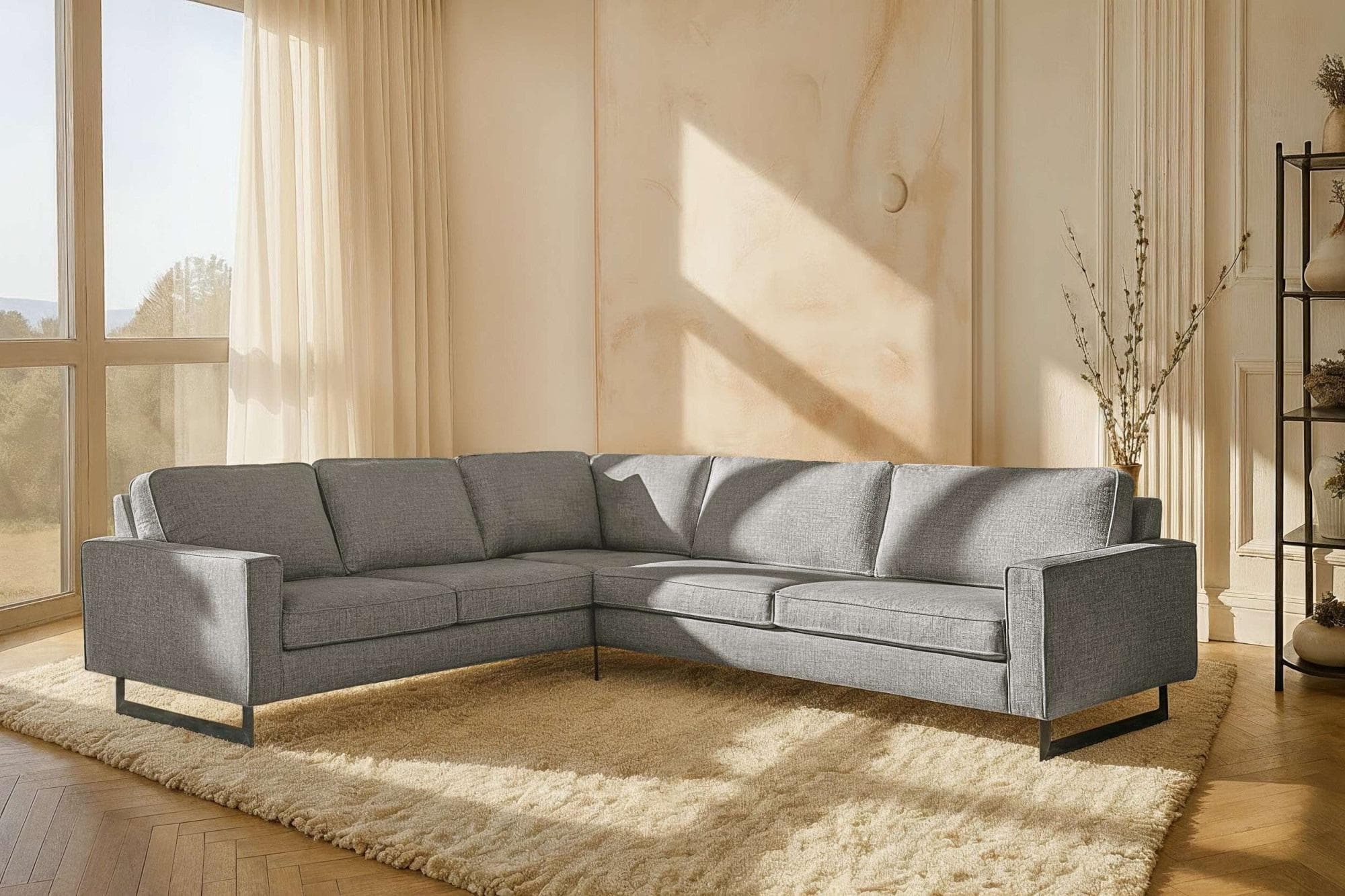 HOME AFFAIRE Ecksofa Pinto XXL 250/290 cm Silbergrau
