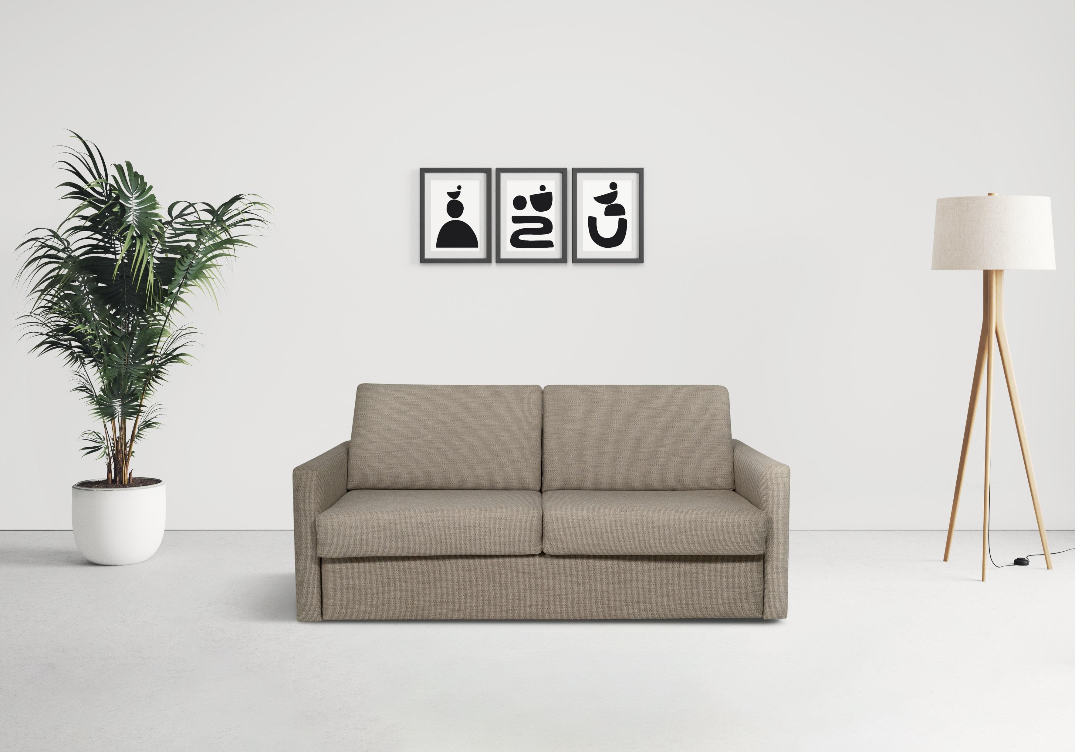 HOME AFFAIRE Schlafsofa Goldpoint 162 cm Beige 2-Sitzer