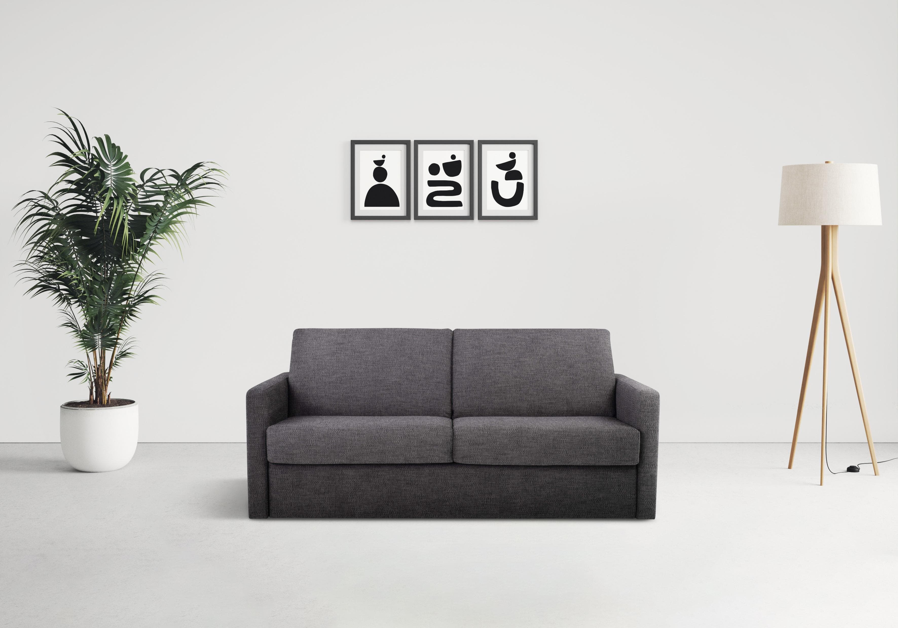 HOME AFFAIRE Schlafsofa Goldpoint 162 cm Anthrazit 2-Sitzer mit Bettfunktion