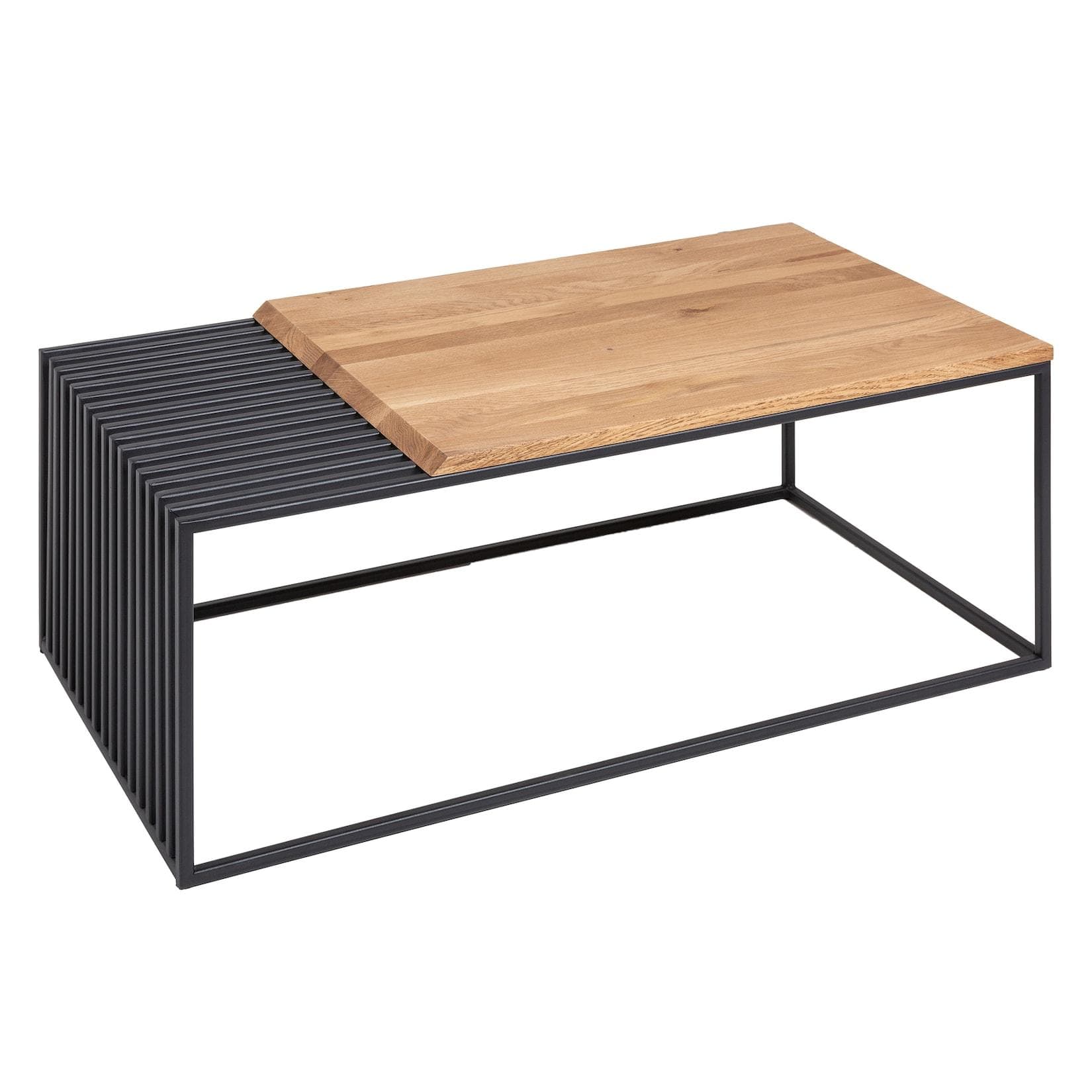 riess-ambiente Couchtisch ARCHITECTURE 100cm Natur Eiche Massivholz Industrial Design
