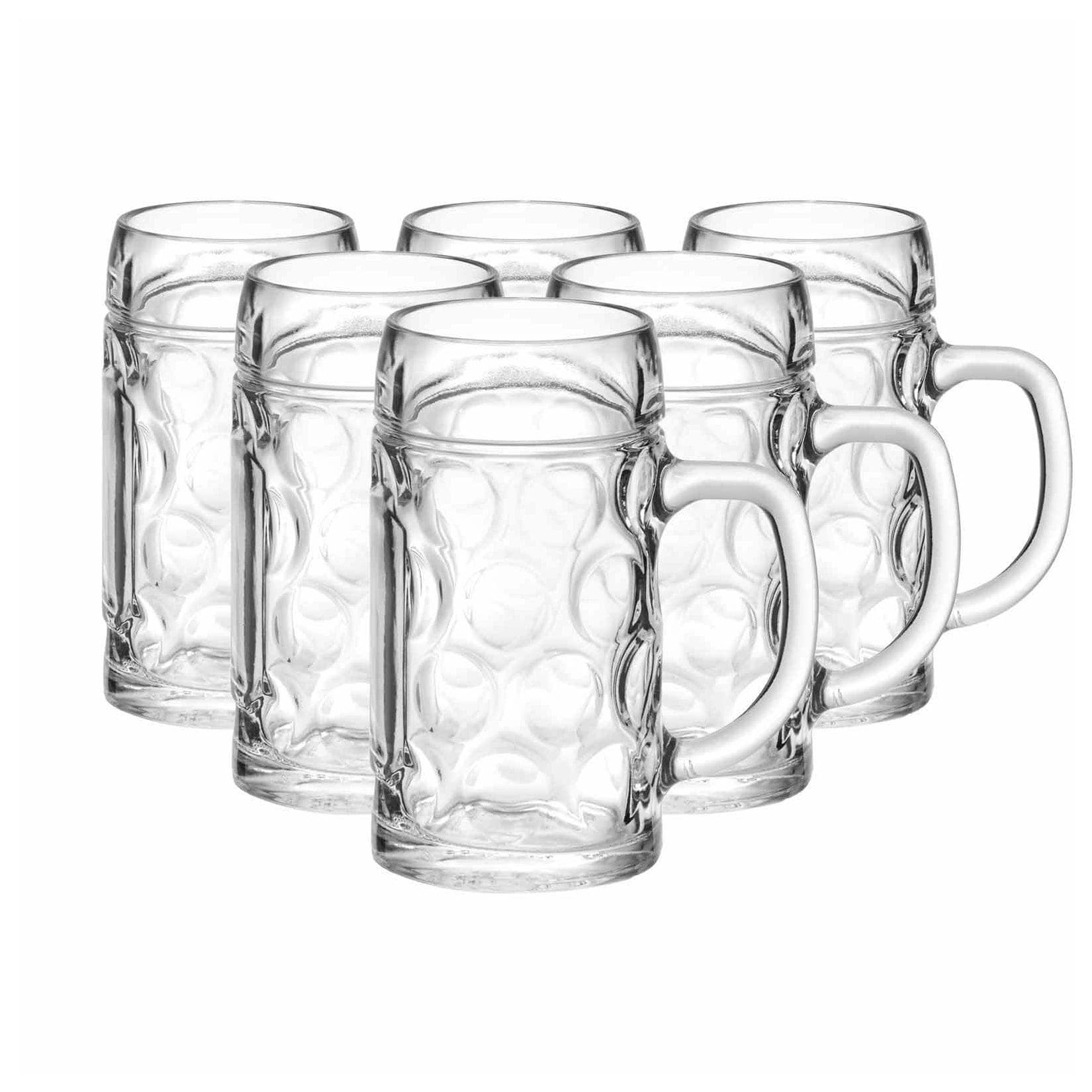 Van Well Bierkrug 0,5 Liter 6er Set transparent Glas geeicht