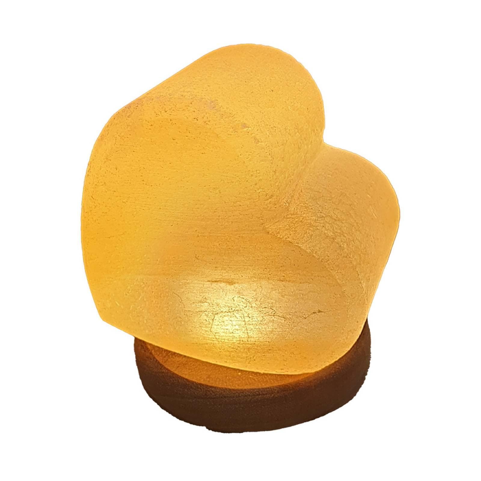 Salzleuchte Herz USB-Anschluss Bernstein Lampenwelt