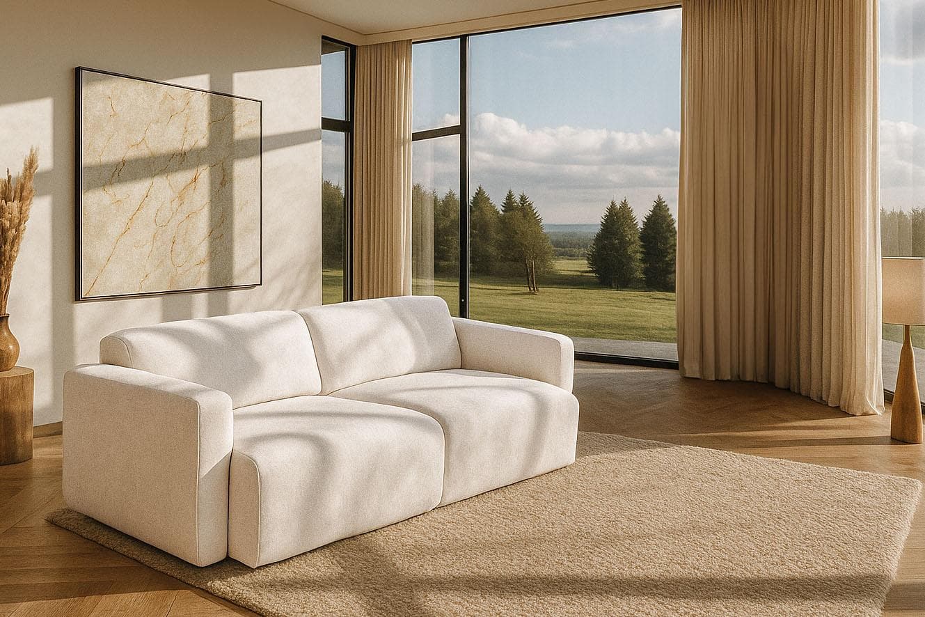 HOME AFFAIRE Myrland 3-Sitzer Sofa Beige Chenille Easy Clean