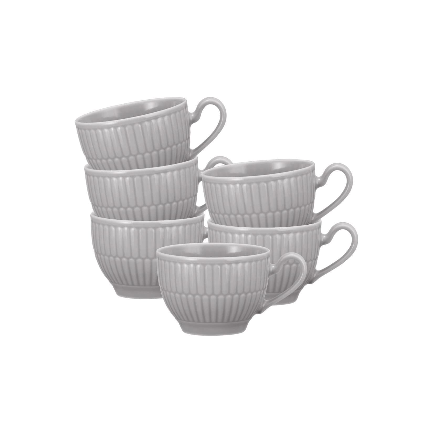 Seltmann Weiden Amina Espressoobertassen 6er Set Grau Silbergrau Porzellan