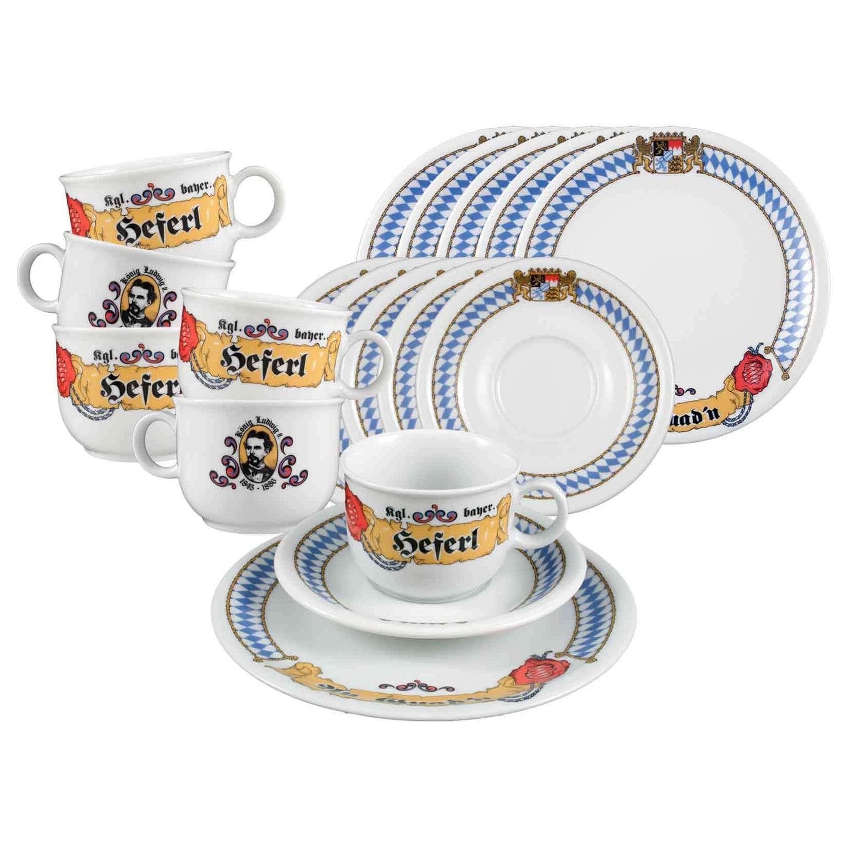 Seltmann Weiden Kaffeeservice Compact Bayern 18er Set Weiß Porzellan