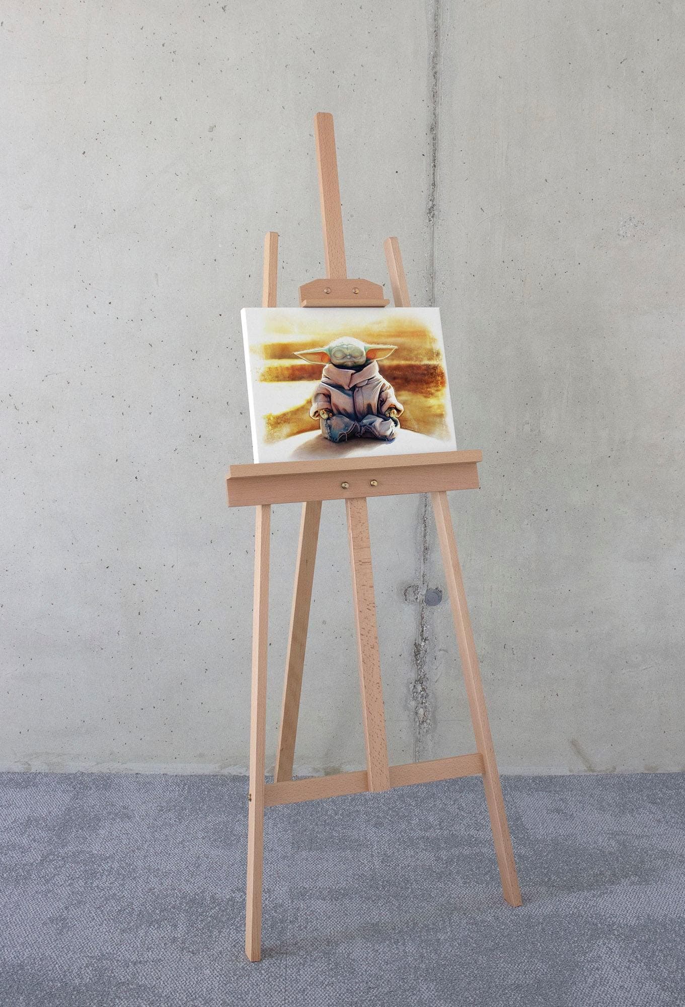 Leinwandbild The Mandalorian Grogu Meditation King 40x30cm Komar