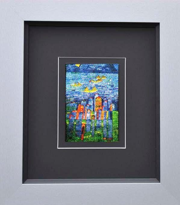 Kunstdruck HUNDERTWASSER Gerahmt Schwarz Bunt