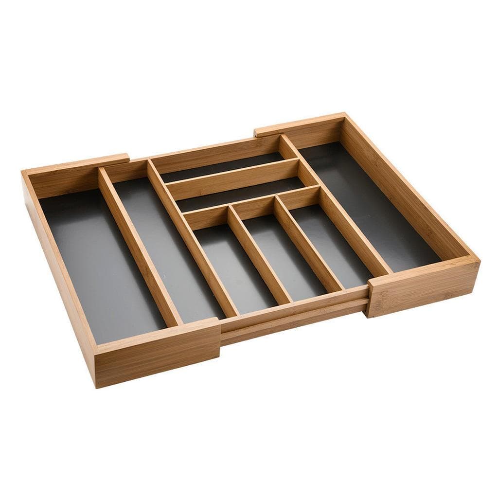 Kesper Besteckeinsatz Bambus Braun Zweiseitig Ausziehbar