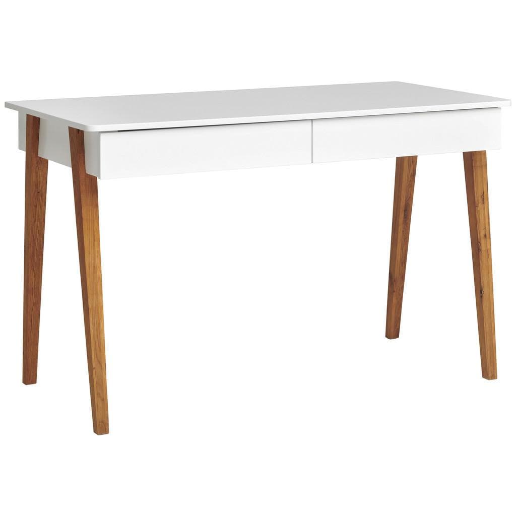 Mid.you Schreibtisch Weiß Eiche Holz Holzwerkstoff 2 Schubladen