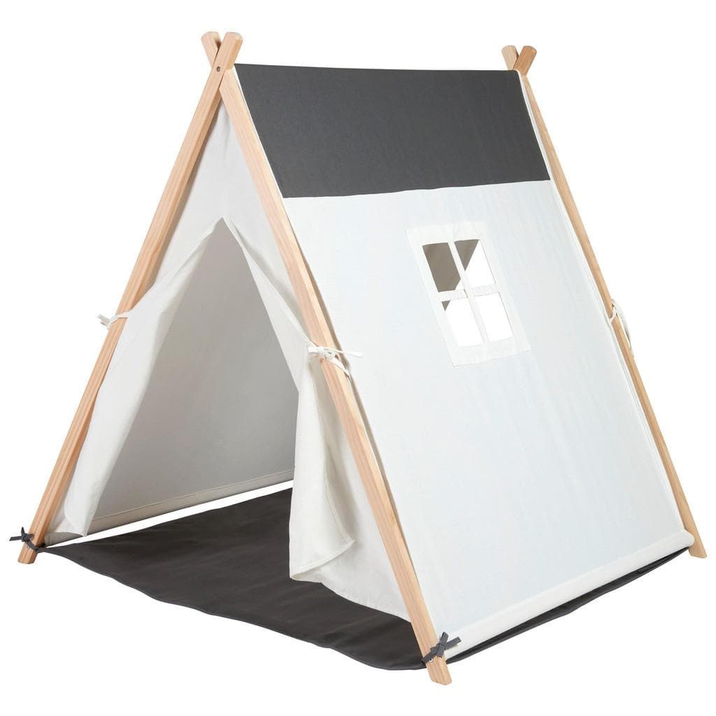 My Baby Lou Spielzelt Creme Dunkelgrau Holz Kinderzelt