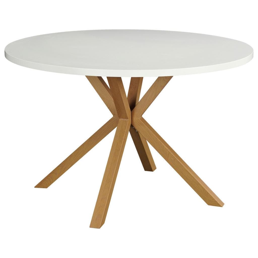 Mid.you Esstisch Weiß Rund Metall Holzwerkstoff
