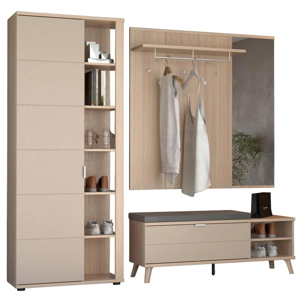 Stylife Garderobe Basel-G Eiche Kaschmir Holzwerkstoff 5-teilig