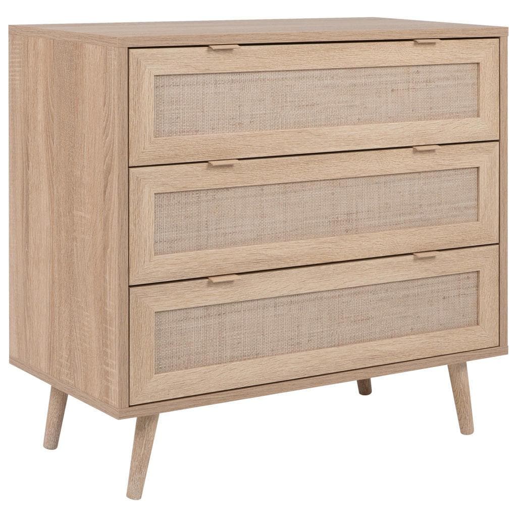 Mid.you Kommode Sonoma Eiche 3 Schubladen Boho-Style