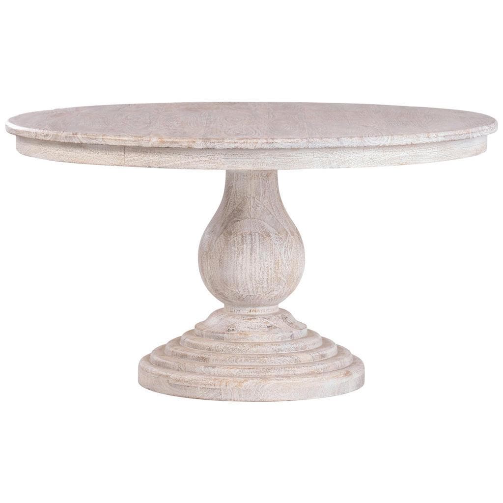 Landscape Esstisch Weiß Mangoholz Massiv Rund