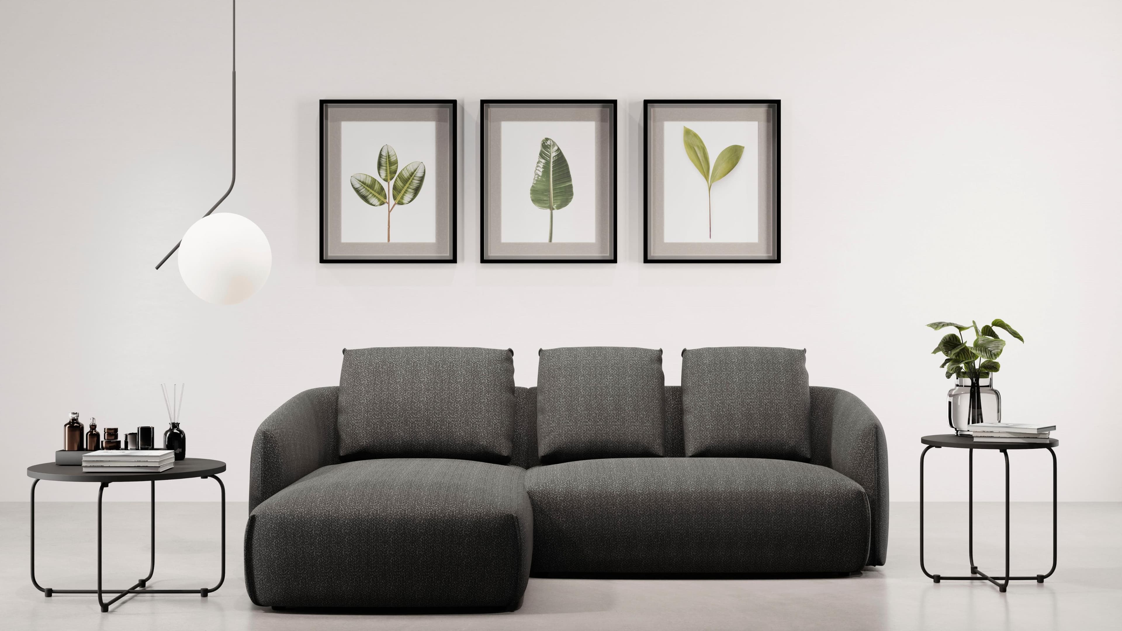 Ecksofa TRENDMANUFAKTUR Shawn Anthrazit L-Form Designsofa