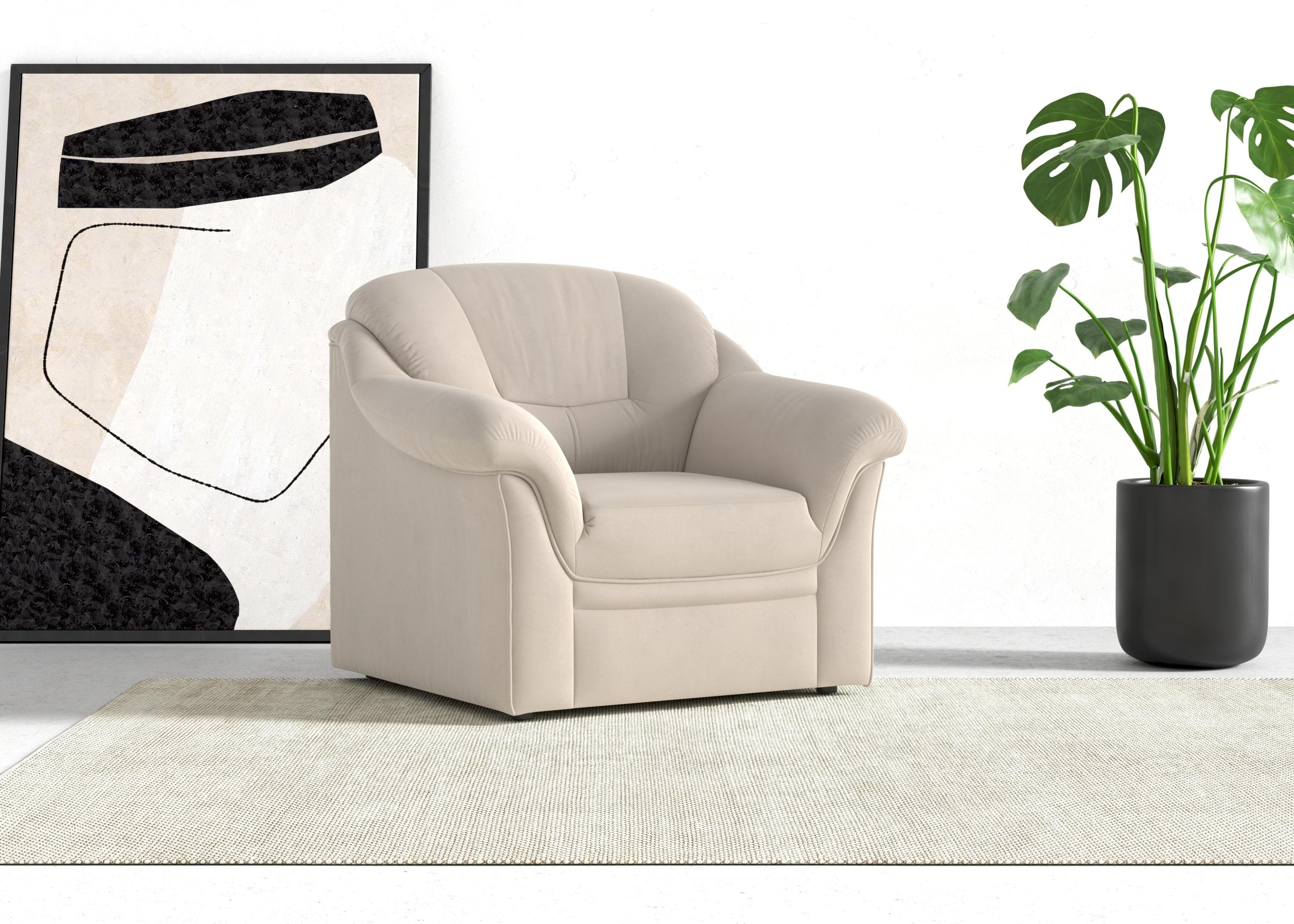 DOMO COLLECTION Sessel Montana Beige Creme mit Armlehnen
