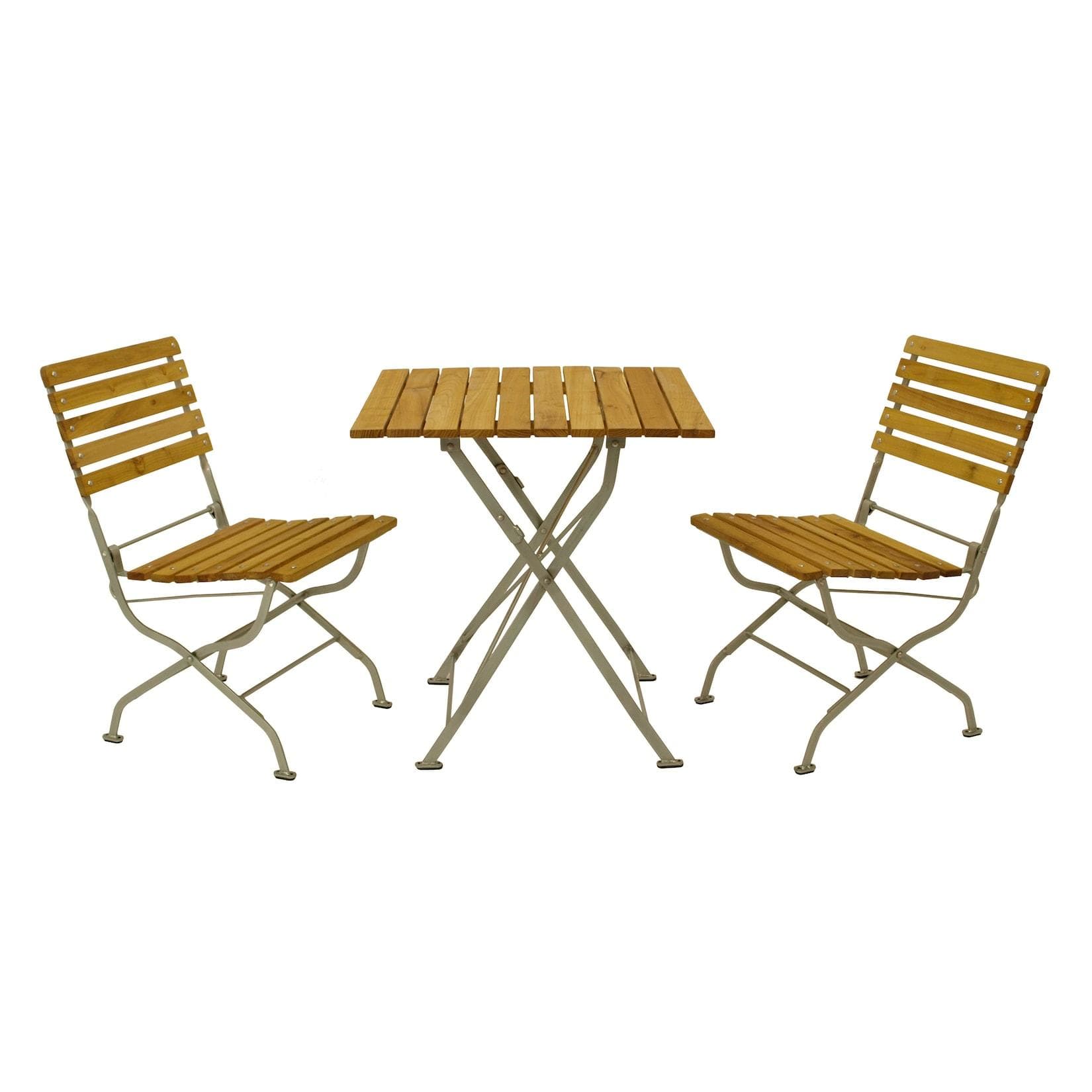 DEGAMO Klappgarnitur PASSAU 3-teilig Flachstahl verzinkt Robinie