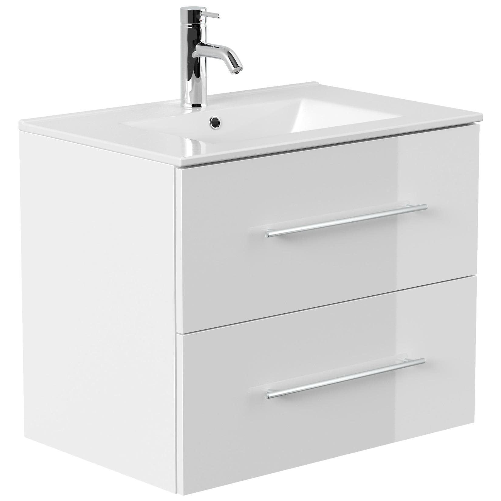 Posseik Badmöbel-Set Homeline 70 Weiß Hochglanz