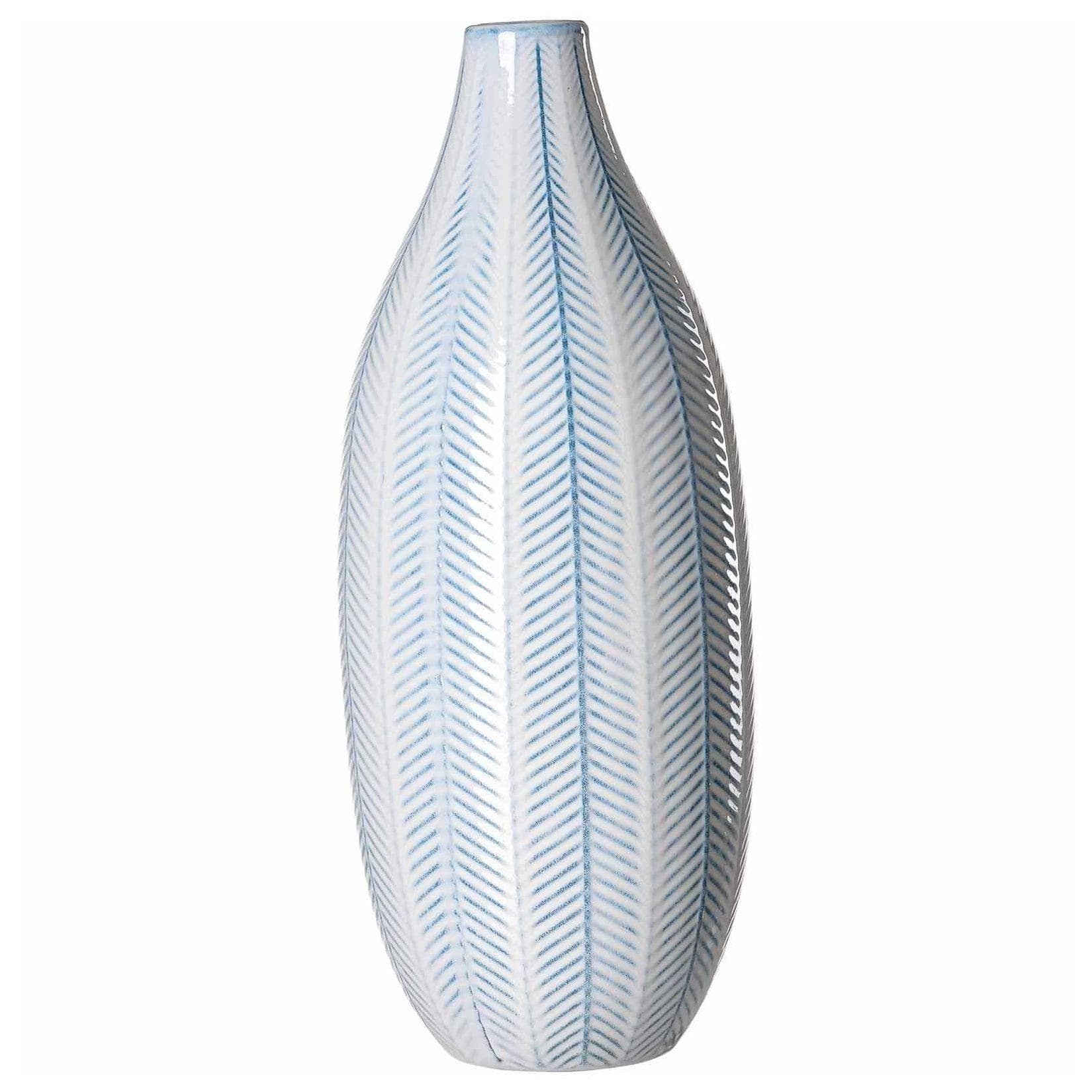 Ritzenhoff & Breker Reef Vase 40 cm Blau Farnblätter-Motiv