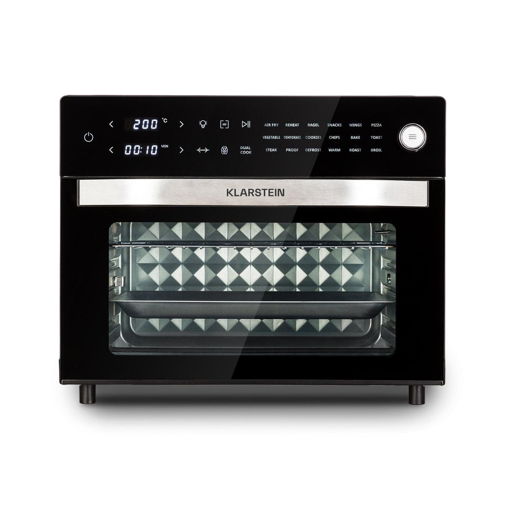 Vigor Air Heißluftfritteuse 1800 W 30 Liter 18 Programme Schwarz