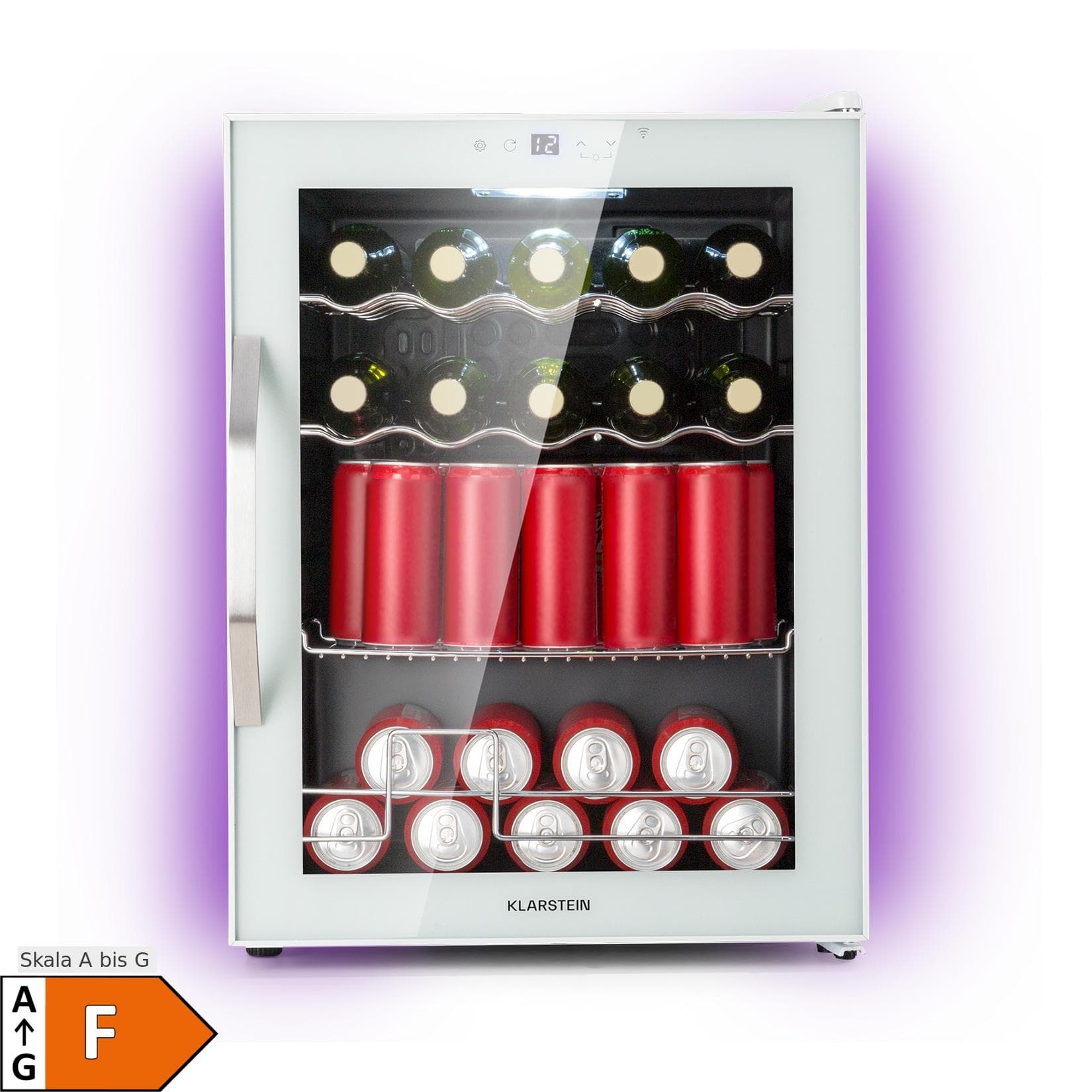 Klarstein Coachella 60 Kühlschrank 60 Liter WiFi Hintergrundbeleuchtung Weiß