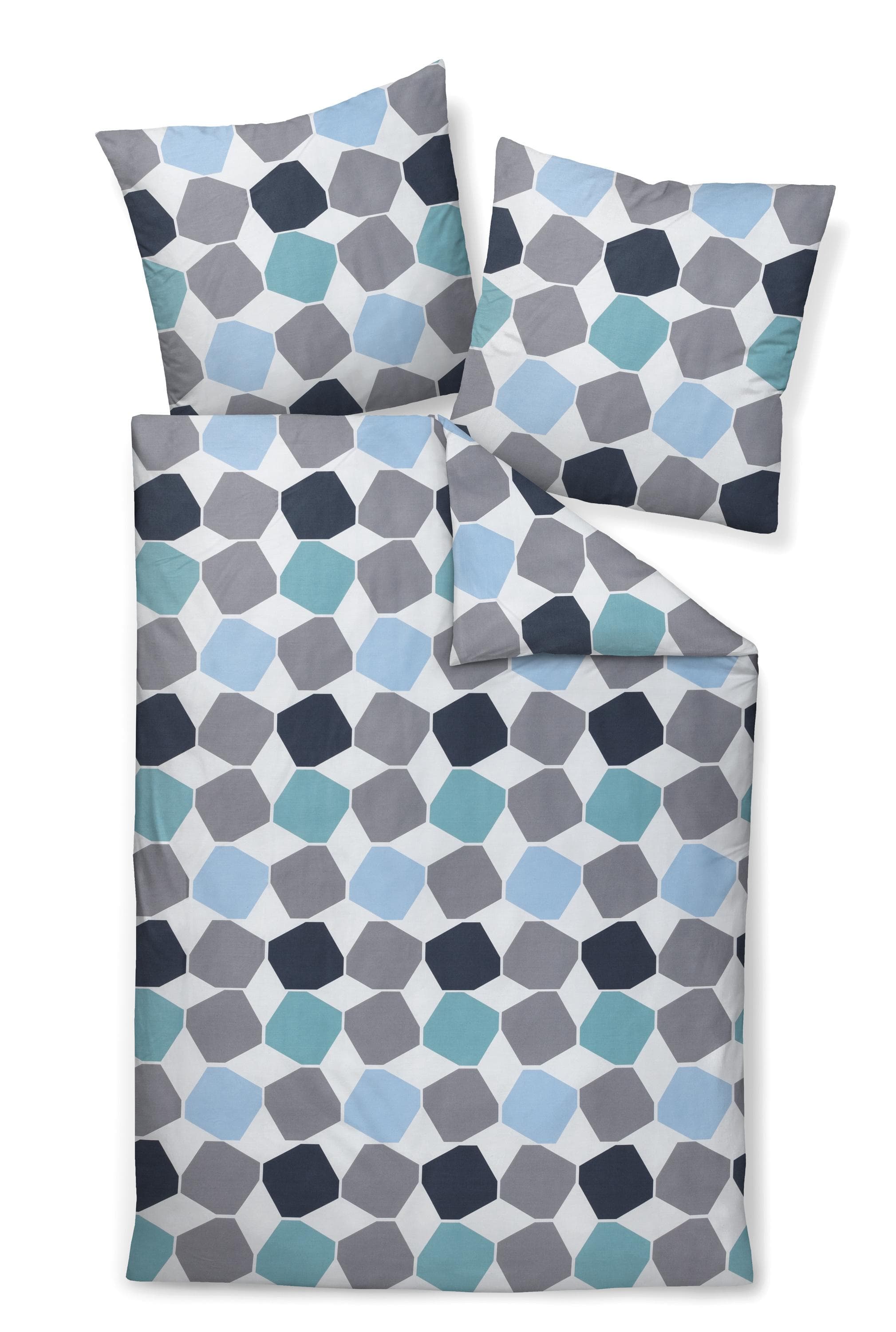 Janine Bettwäsche Mako-Satin 100% Baumwolle mit Reissverschluss