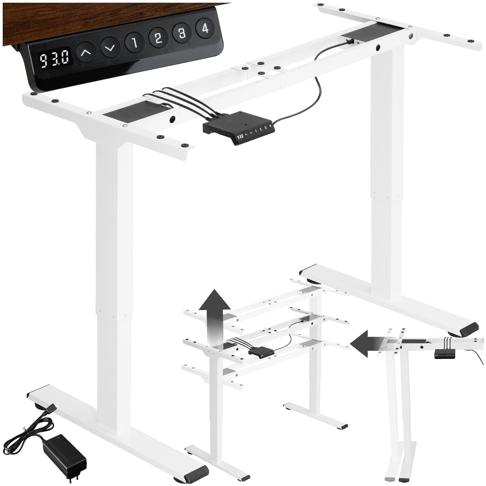 TecTake Tischgestell elektrisch höhenverstellbar breitenverstellbar