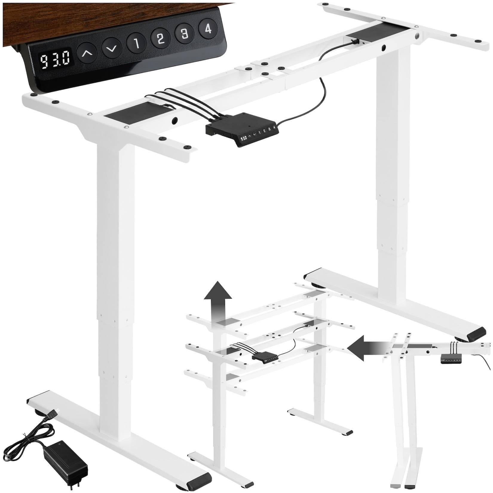 TecTake Tischgestell elektrisch höhenverstellbar, breitenverstellbar