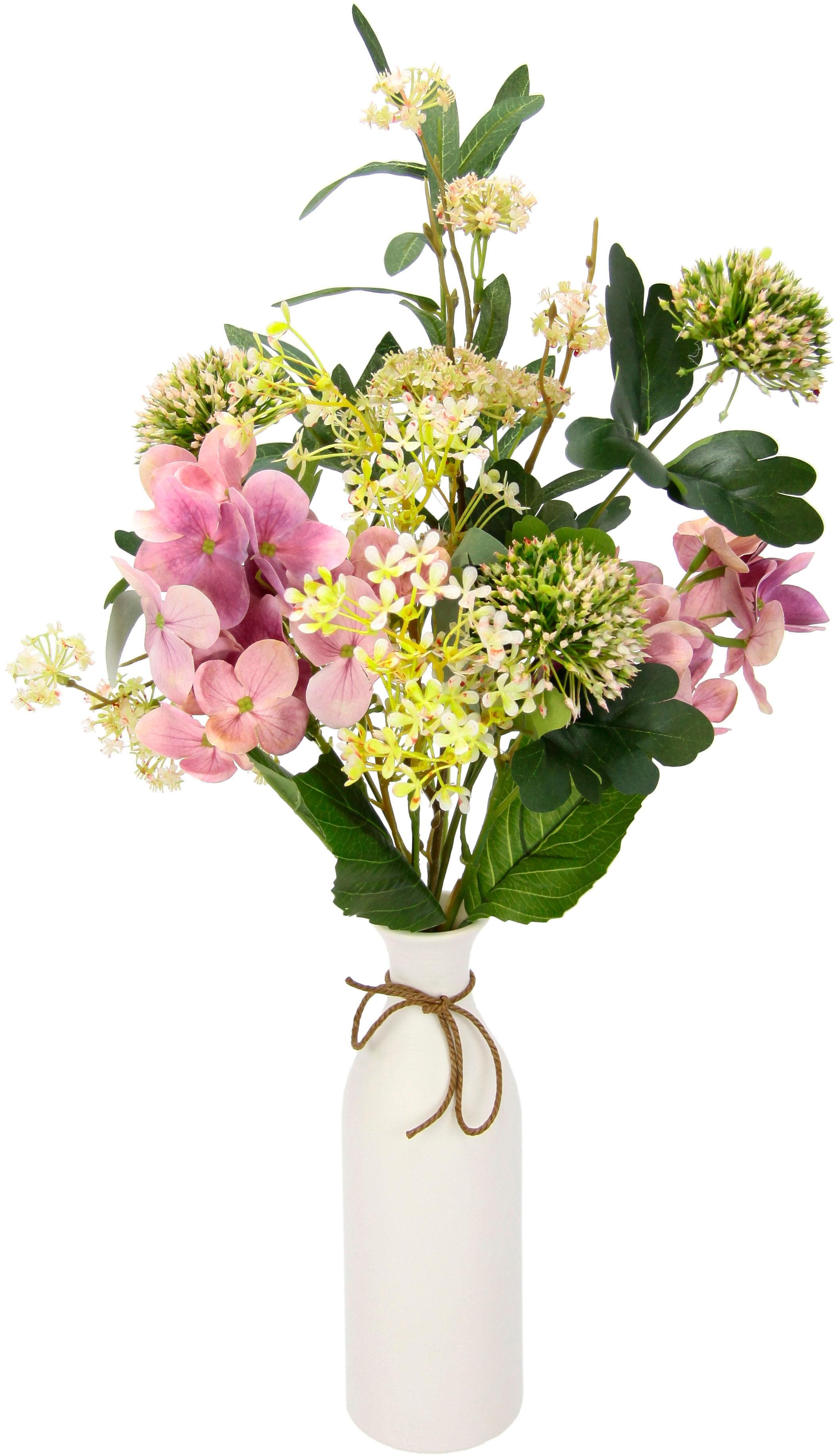 Baur Versand Kunstblumenstrauß Rosa Polyester Keramikvase