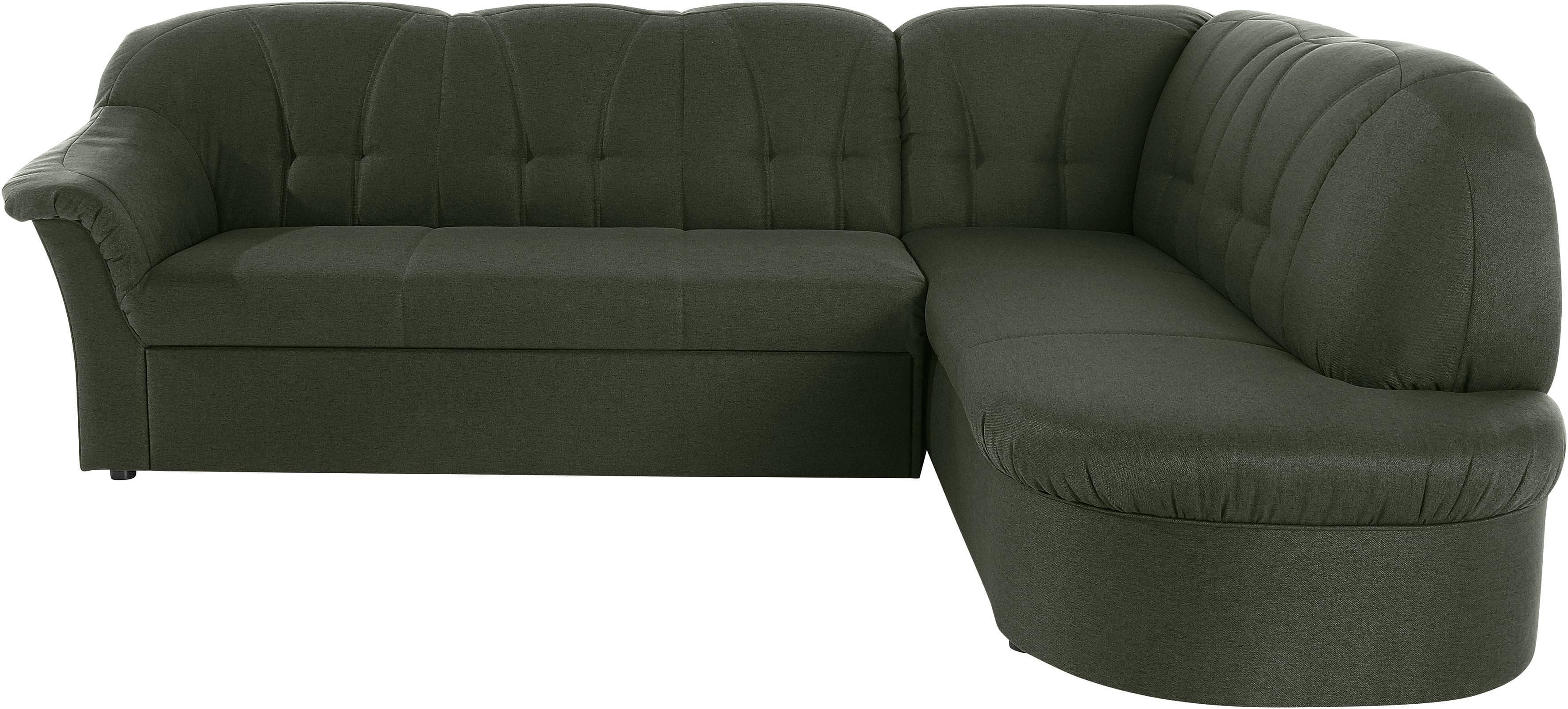 DOMO collection Ecksofa Pegnitz L-Form Grün Modernes Design